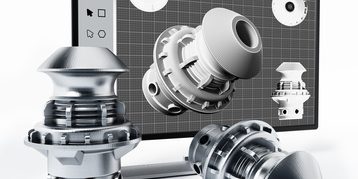3D product design software and manufactured product. 3D illustration.